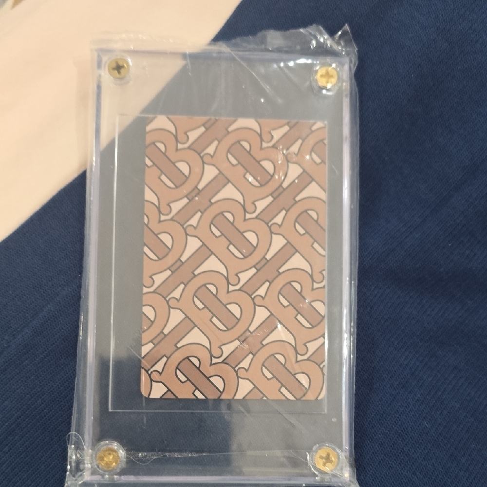 Burberry Monogram Card Holder in Brown and Tan Queen Of Clubs Can Be Coaster